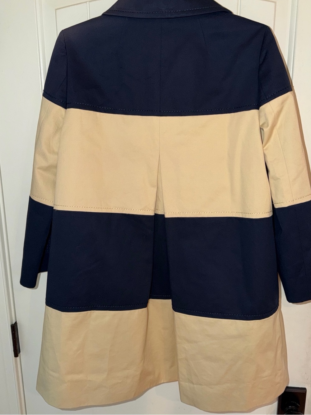 kate spade Navy and Cream Colorblock Trench Coat - Picture 4 of 6